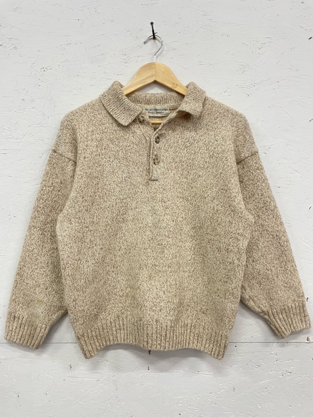 Vintage Northwoods Knitted Cotton-Wool Blend Ragg Sweater, Fits M/L